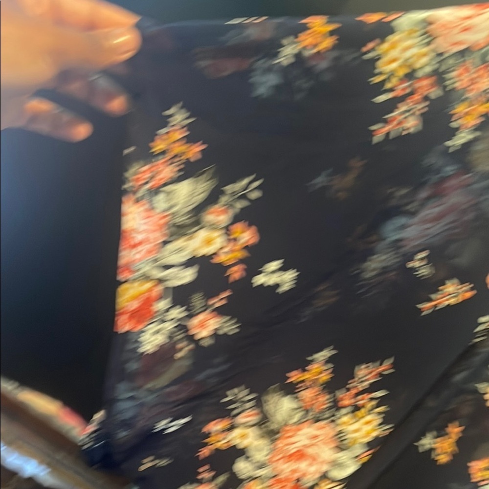 Torrid Duster Cardigan Womens Size 5/6 Blue Floral Open Front Sheer Kimono Hi-Lo - Picture 7 of 8